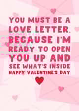 Naughty Valentine's Day Card - You Must Be A Love Letter - Hearts created by Pink Peach Cards