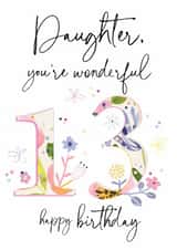 Classic Birthday Card - 13th - For Daughter created by Katie Phythian Design