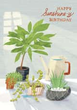 Birthday card for the plant lover, plant mama, plant dad, with whimsical plants created by Julep and Trubbs