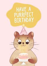 Cute Birthday Card - For Her - Cat Pun created by Thayna Oliveira