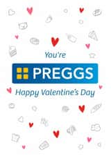 Funny Valentine's Day Card - Greggs - You're Preggs created by Superlush Cards