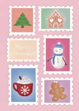 Cute Pink Christmas Card - Cozy Stamps of Love created by Liss Lili