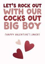 Rude Valentine's Card - For Him - Rock Out - LGBTQ+ created by The Buddy Fernandez Card Co.