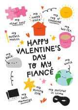 Cute Valentine’s Day Card - For Fiancé - Illustrations created by Twisted Haggis