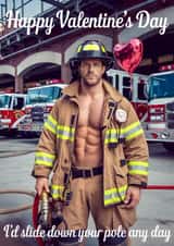 Naughty Valentine's Day Card - Fireman - Slide Down Your Pole created by Diana Wolters