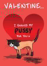Funny Valentine's Day Card - Shaved Pussy created by Bryony Jackson Walters