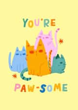 Cute Birhtday Card - You're Paw-Some created by A Does Art