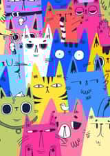 Arty Just Because Card - Colourful Cats created by A Does Art