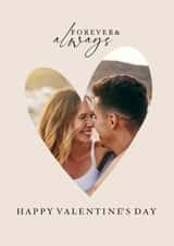 Personalised Valentines Day Photo Card created by Little Prints Fred Designs - Classic Valentine's Day Card - Heart - Forever & Always