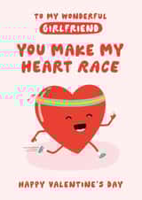 Cute Valentine's Day Card - For Girlfriend - Running created by Fliss Muir