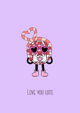 Cute Valentine's Day Card - Love You Lots - Disco Ball created by Toni Anne Roe