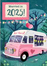 Cute Wedding Card - Married In 2025 - Campervan created by Rocket68
