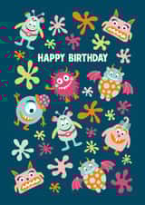 Cute Birthday Card - Monsters created by Elisabeth Cölfen