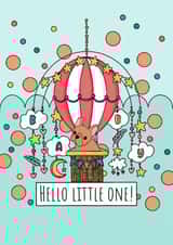 Cute New Baby Card - Hello Little One - French Bulldog created by Natalie Tuck
