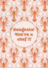 Chef Celebration Design with Lobster Pattern created by Elisabeth Cölfen