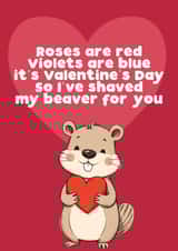 Rude Valentines Day Card - For Him - Shaved My Beaver created by Filthy Sentiments