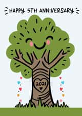 Cute Anniversary Card - 5th - Wood Anniversary created by Lyndsay Moon