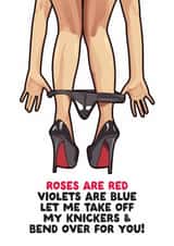 Cheeky Valentine's Day Card - Knickers - Bend Over created by Filthy Sentiments