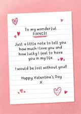 Heartfelt Valentine’s Day Card - For Fiancée  - Handwritten Note created by Fliss Muir