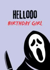 Fun Scream Birthday Card - For Her - Ghostface created by PopCult Designs