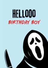 Fun Scream Birthday Card - For Him - Ghostface created by PopCult Designs
