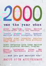 25th Wedding Anniversary Card - Married In 2000 created by Becka Griffin