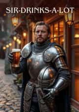 Funny Birthday Card - Drunk Knight created by Janath