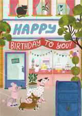 Cute Birthday Card - Rollerskating Dogs created by Ricicle Cards