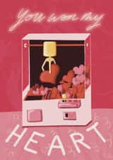 Cute Valentine's Day Card - Arcade Game - You Won My Heart created by Odyssey of the Line Calligraphy