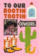 Personalised Birthday Photo Card created by AbiGoLucky - Cute Birthday Card - Rootin' Tootin' Cowgirl