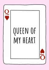 Cute Valentine's Day Card - For Her - Queen Of My Heart created by Amy (Hedgecards)