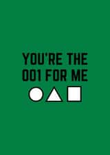 Funny Valentine's Day Card - Squid Game - 001 For Me created by Amy (Hedgecards)