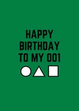 Funny Birthday Card - Squid Game - 001 created by Amy (Hedgecards)