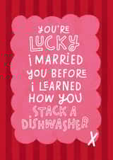 Funny Valentine's/Anniversary Card - Dishwasher - You're Lucky created by Studio Mads