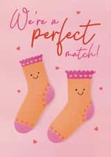 Cute Valentine's Day Card - Socks - Perfect Match created by Lisa Parker