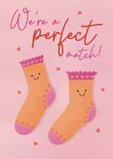 Cute Valentine's Day Card - Socks - Perfect Match created by Lisa Parker