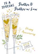 Traditional Anniversary Card - Champagne - Brother And Brother In Law created by Katie Phythian Design