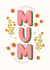 Pretty Mother's Day Card - Floral Typography created by Abbie Imagine
