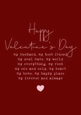 Classic Valentine's Day Card - For Husband - Forever And Always created by Cake For Breakfast