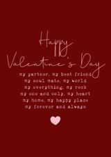 Classic Valentine's Day Card - Partner - Forever And Always created by Cake For Breakfast