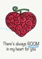 One Piece Anime Valentines Day Card with OP-OP No Mi Fruit created by Chibi Weeb Anime Cards