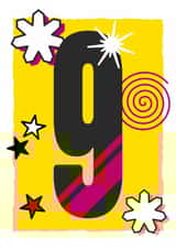 Fun and bright birthday card - 9 years old - a striking card to standout created by London Road Designs
