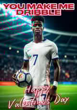 Funny Valentine's Day Card - Bukayo Saka - Make Me Dribble created by Richy B