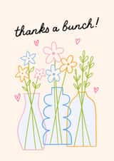 Cute Thank You Card - Flowers - Hearts created by BW Illustrations