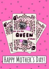 Cute Mother’s Day Card for dog lover - French Bulldog - Queen of Mums created by Natalie Tuck