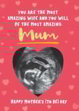Personalised Mothers Day Photo Card created by Bev O'Connor || @oconnordesign - Cute Mother's Day Card - Mum To Be - Heart