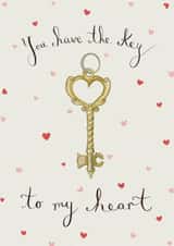 Classic Valentine's Day Card - You Have The Key To My Heart - Hearts created by Love Lucy Illustration