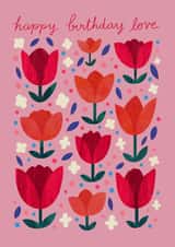 Pretty Birthday Card - Tulips created by Forget Me Not Illustration