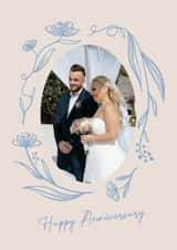 Personalised Anniversary Photo Card created by Zove Ahh - Pretty Anniversary Card - Floral Frame