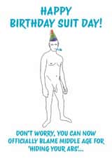 Birthday card - nude male - hidden abs created by Berrimans Bare All